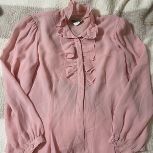 Pink Ruffled Women's Top